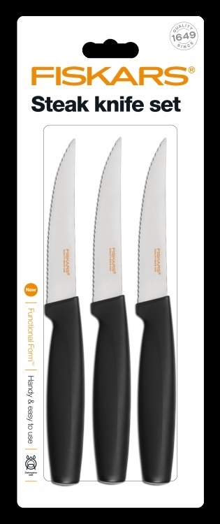 Set 3 steakových nožů, černé  